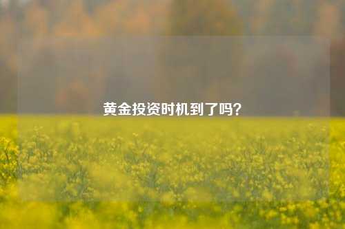 黄金投资时机到了吗？