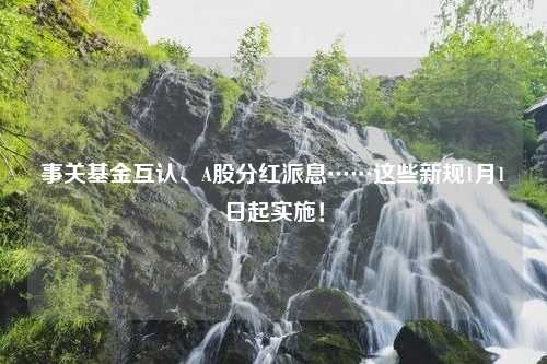 事关基金互认、A股分红派息……这些新规1月1日起实施！