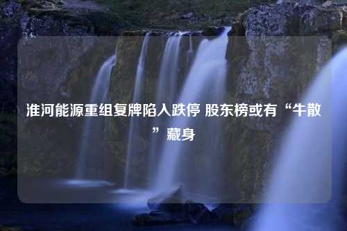 淮河能源重组复牌陷入跌停 股东榜或有“牛散”藏身